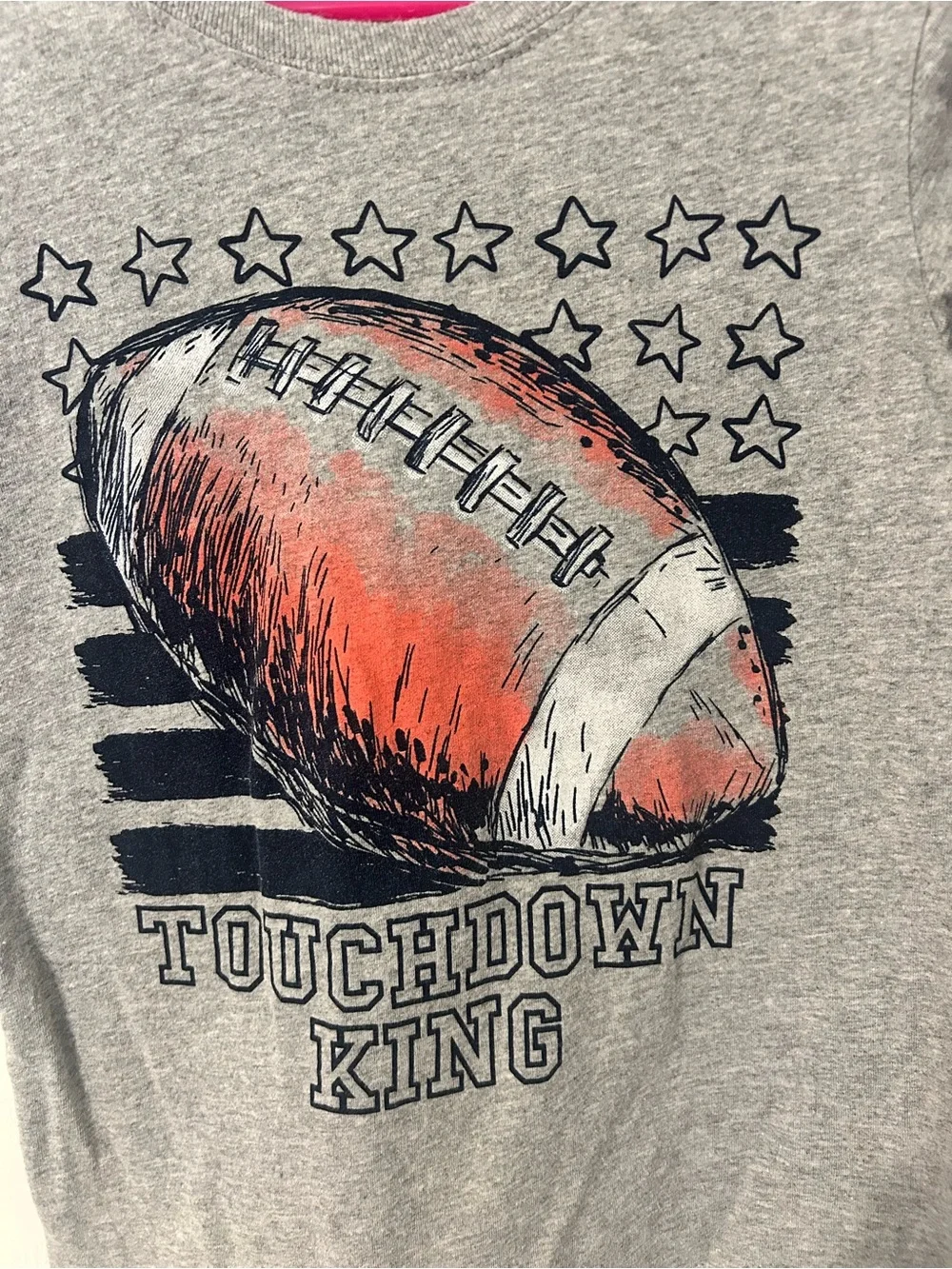 Boys, OshKosh B'gosh, Gray Short Sleeve Tee with Orange Football Graphic, Size 6